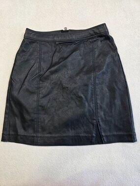 Abercrombie & Fitch XXS Black Faux Leather Mini Skirt Y2K Punk Goth